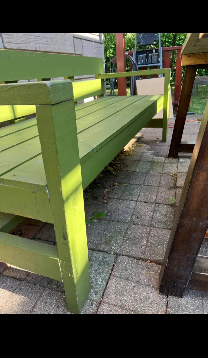 Green Wooden Outdoor Bench - photo 3