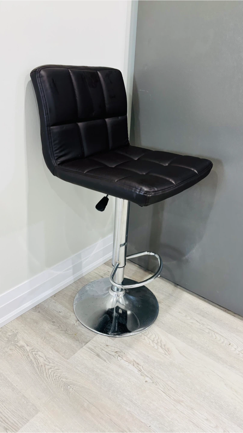 Black Adjustable Bar Stool