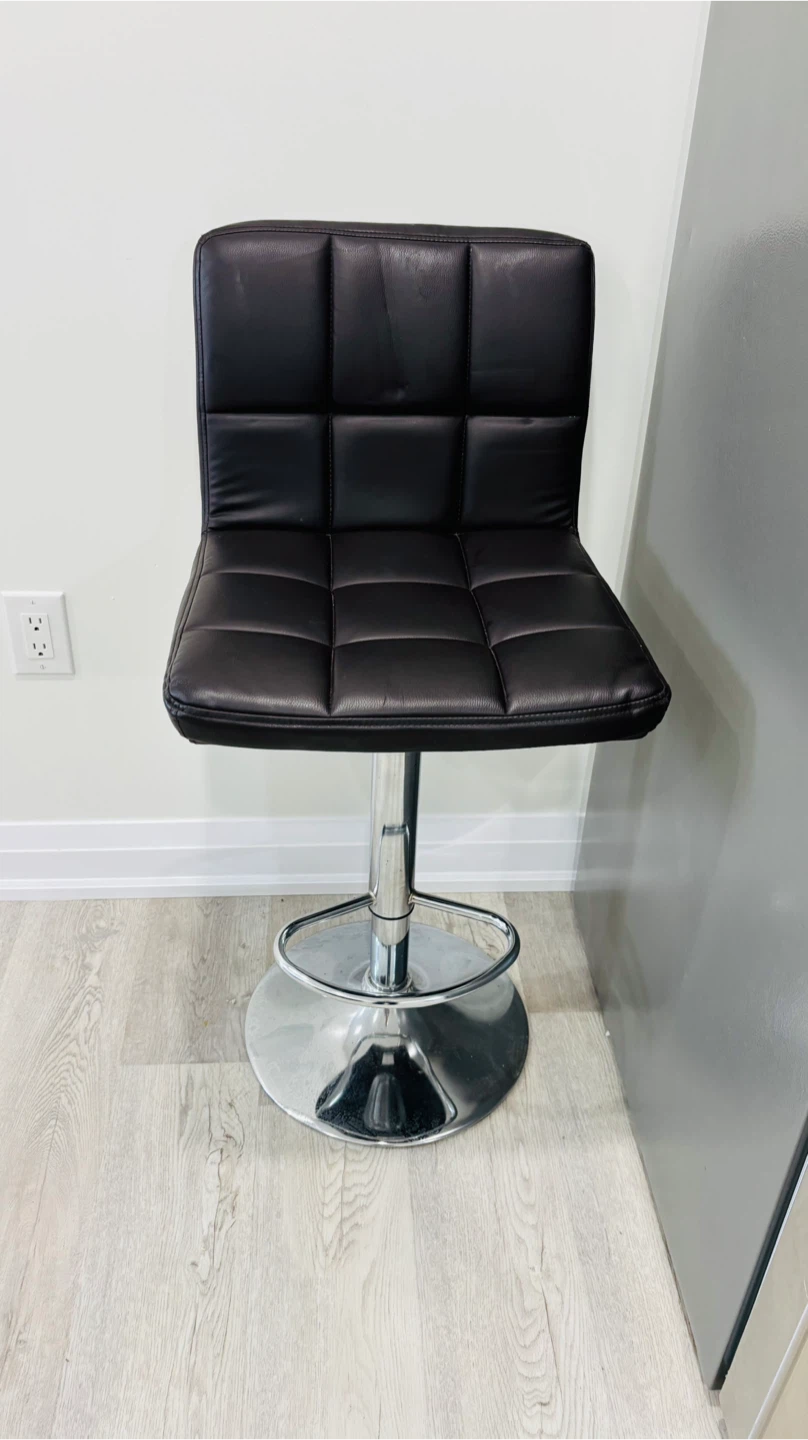 Black Adjustable Bar Stool - photo 2
