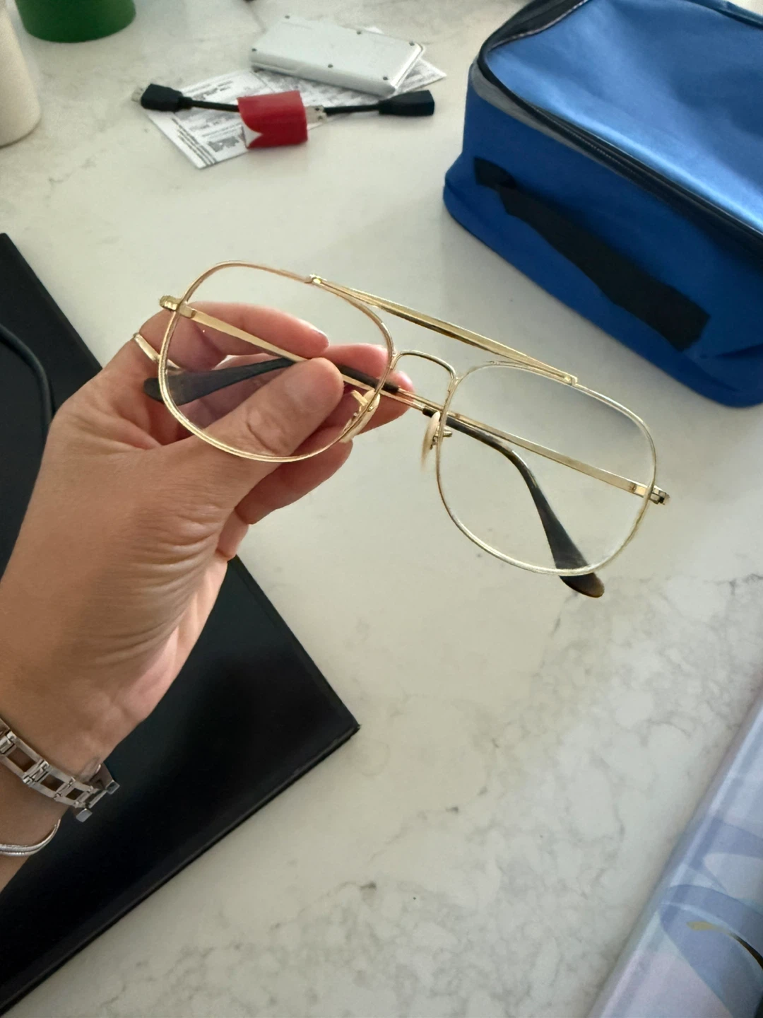 Gold aviator eyeglasses - photo 2
