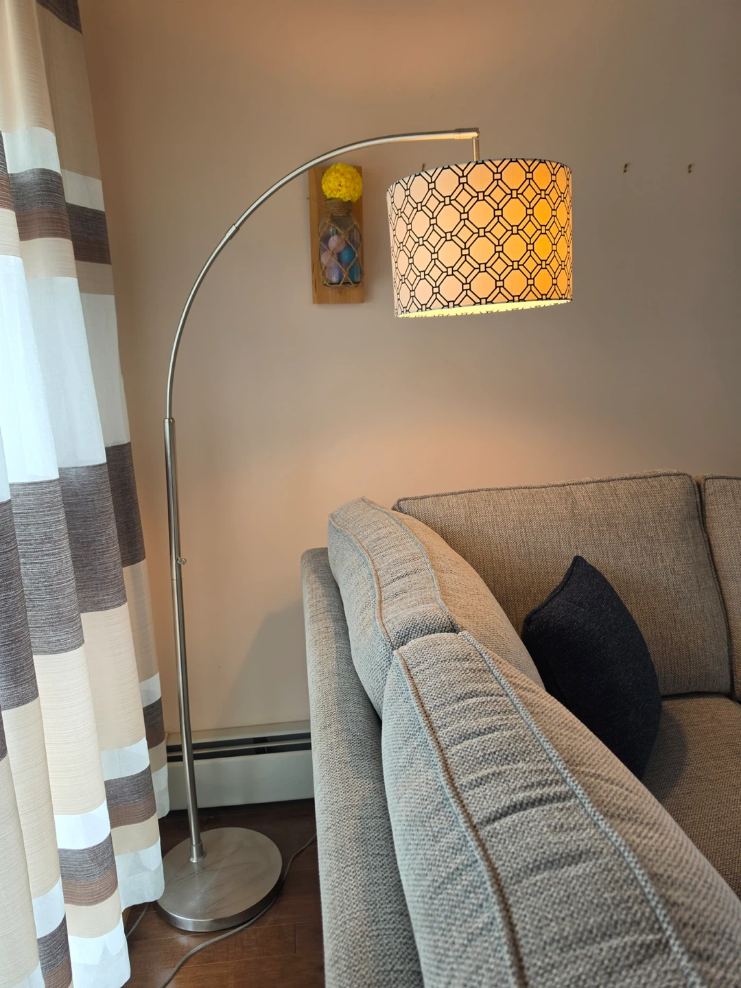 Arc Floor Lamp with Geometric Shade