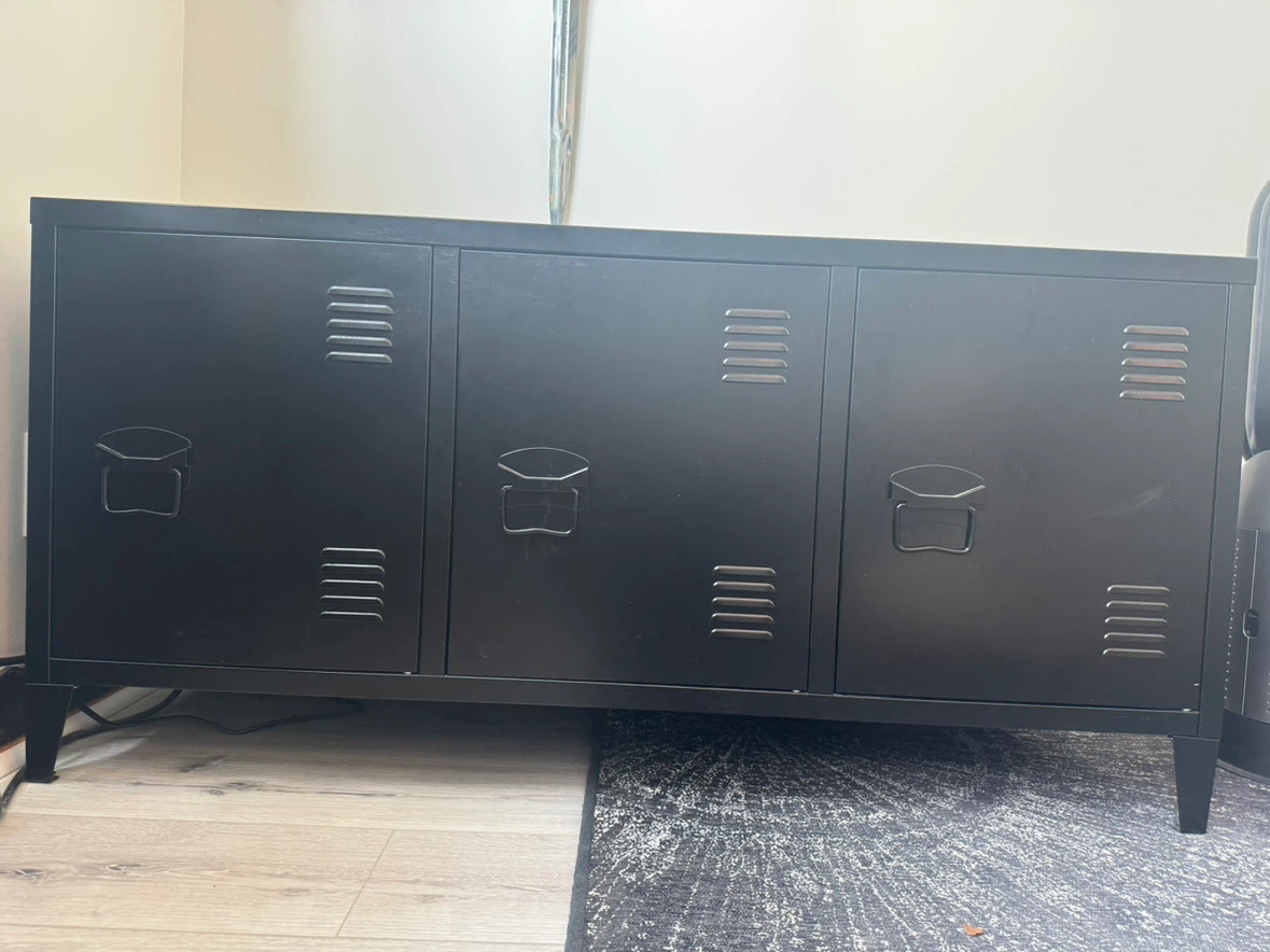 Black Locker Style Media Console