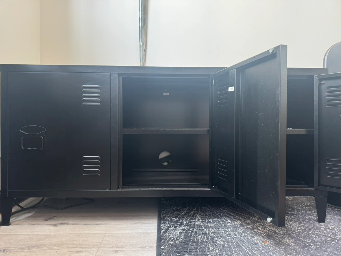 Black Locker Style Media Console - photo 2