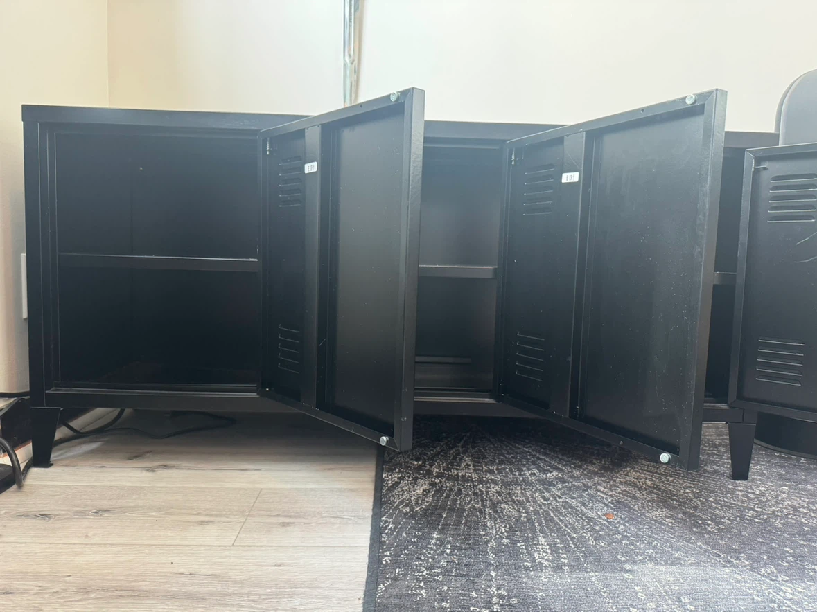 Black Locker Style Media Console - photo 3