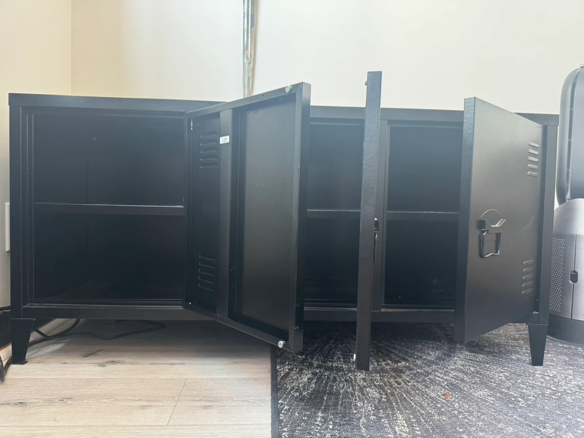 Black Locker Style Media Console - photo 4