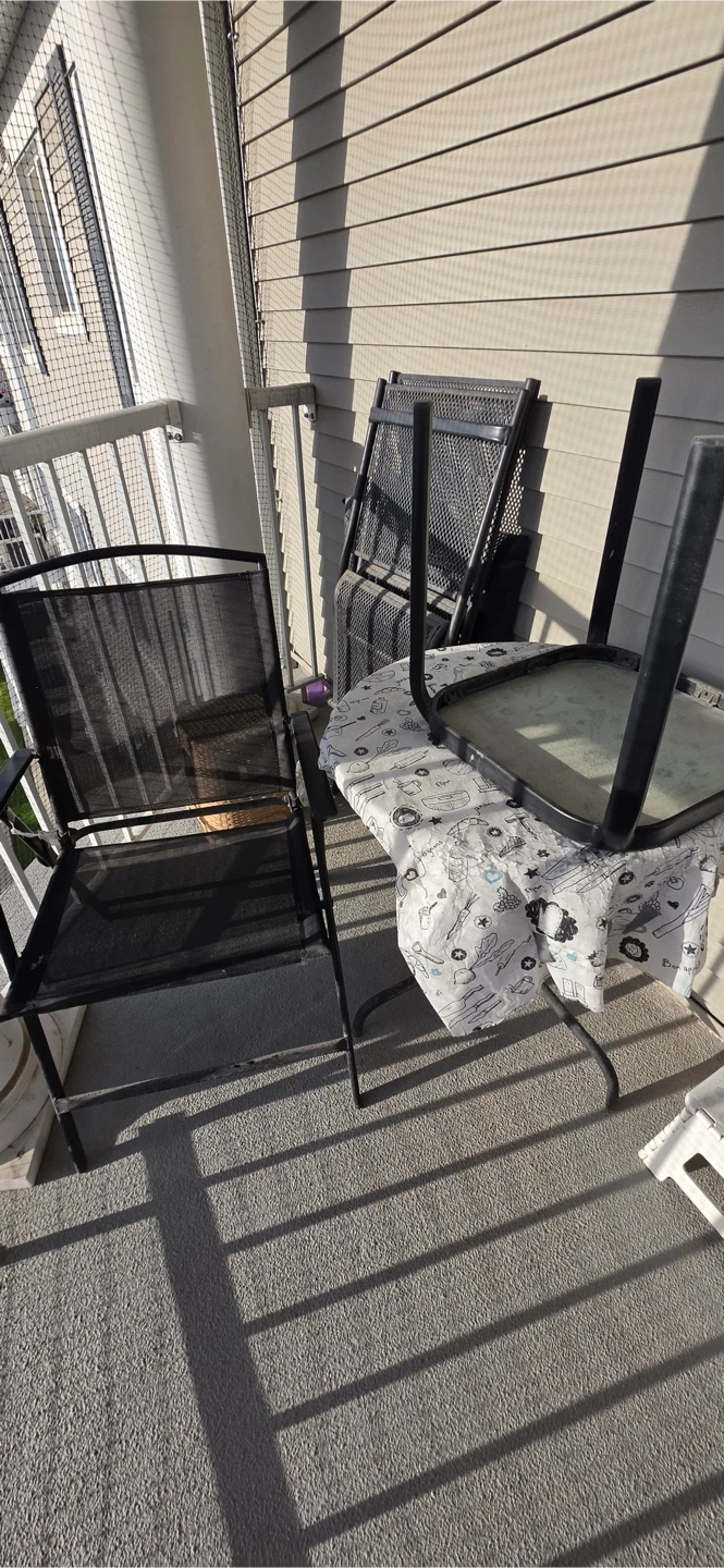 Black Metal Folding Outdoor Chair