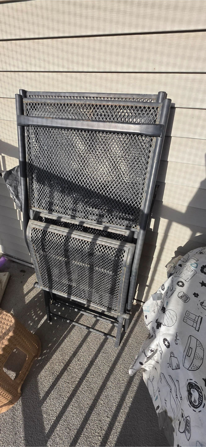 Black Metal Folding Outdoor Chair - photo 2