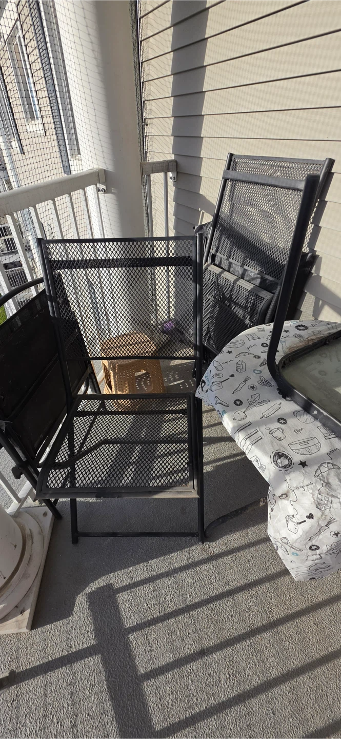Black Metal Folding Outdoor Chair - photo 4