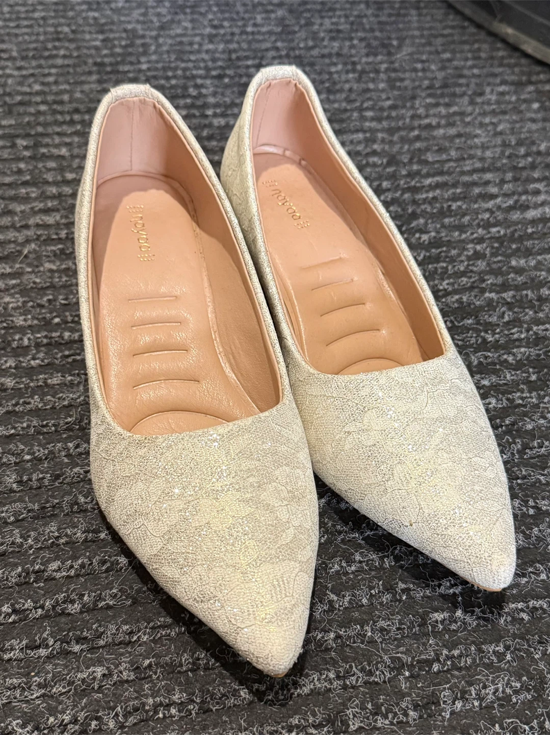 Women's Glitter Lace Pointed Toe Heels Size 39