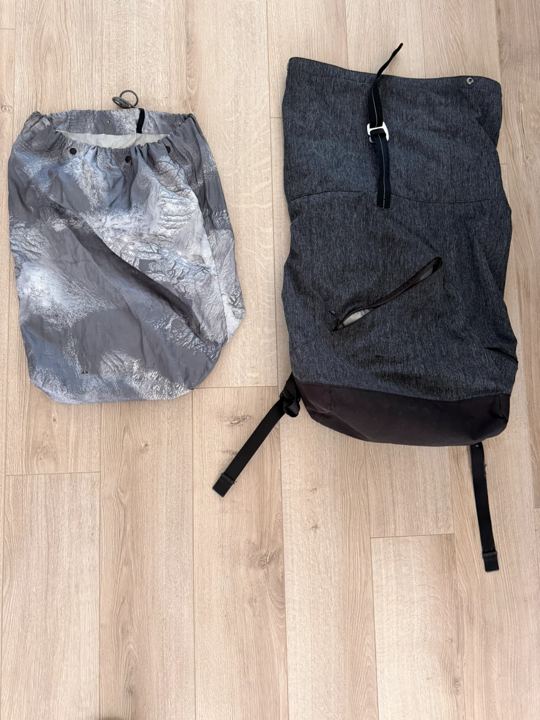 Lululemon Grey Backpack with Drawstring Bag