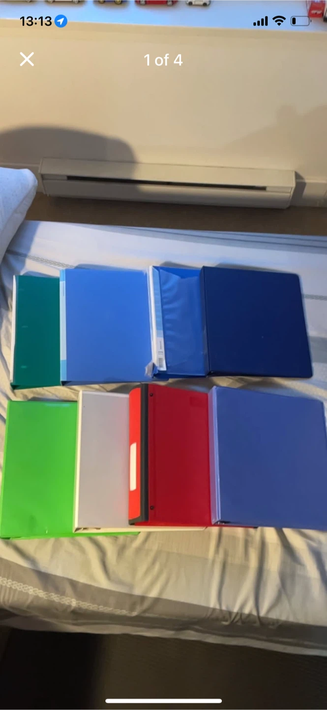 8 Assorted 3-Ring Binders