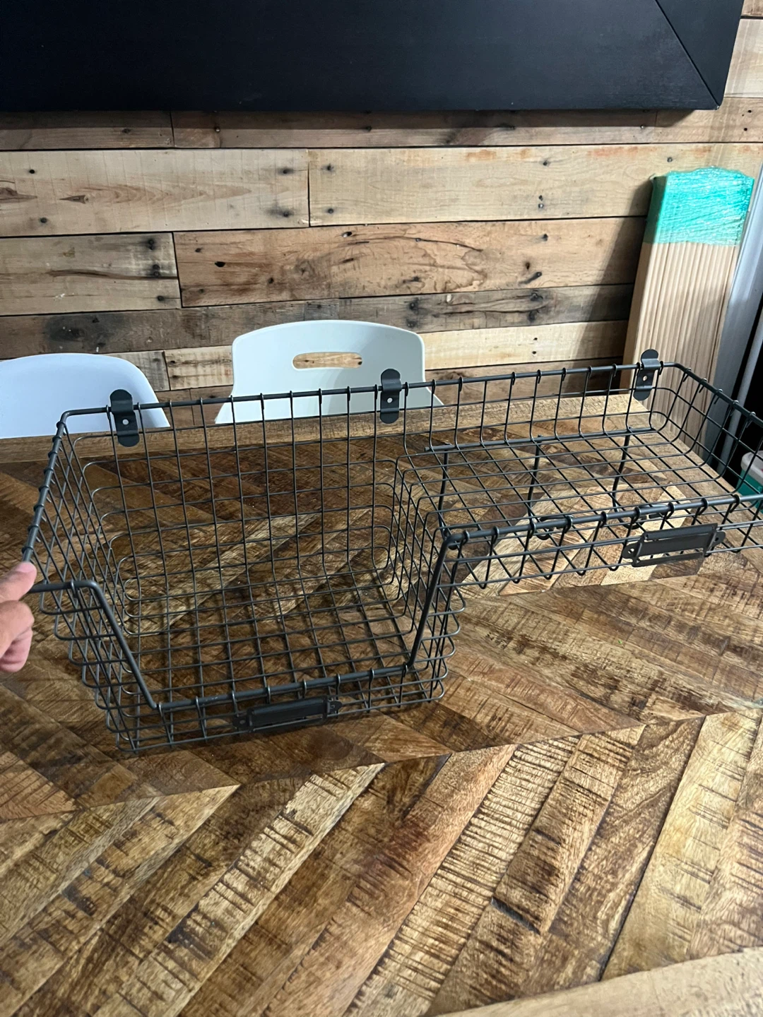 Industrial Gray Large Wire Basket Station - photo 2