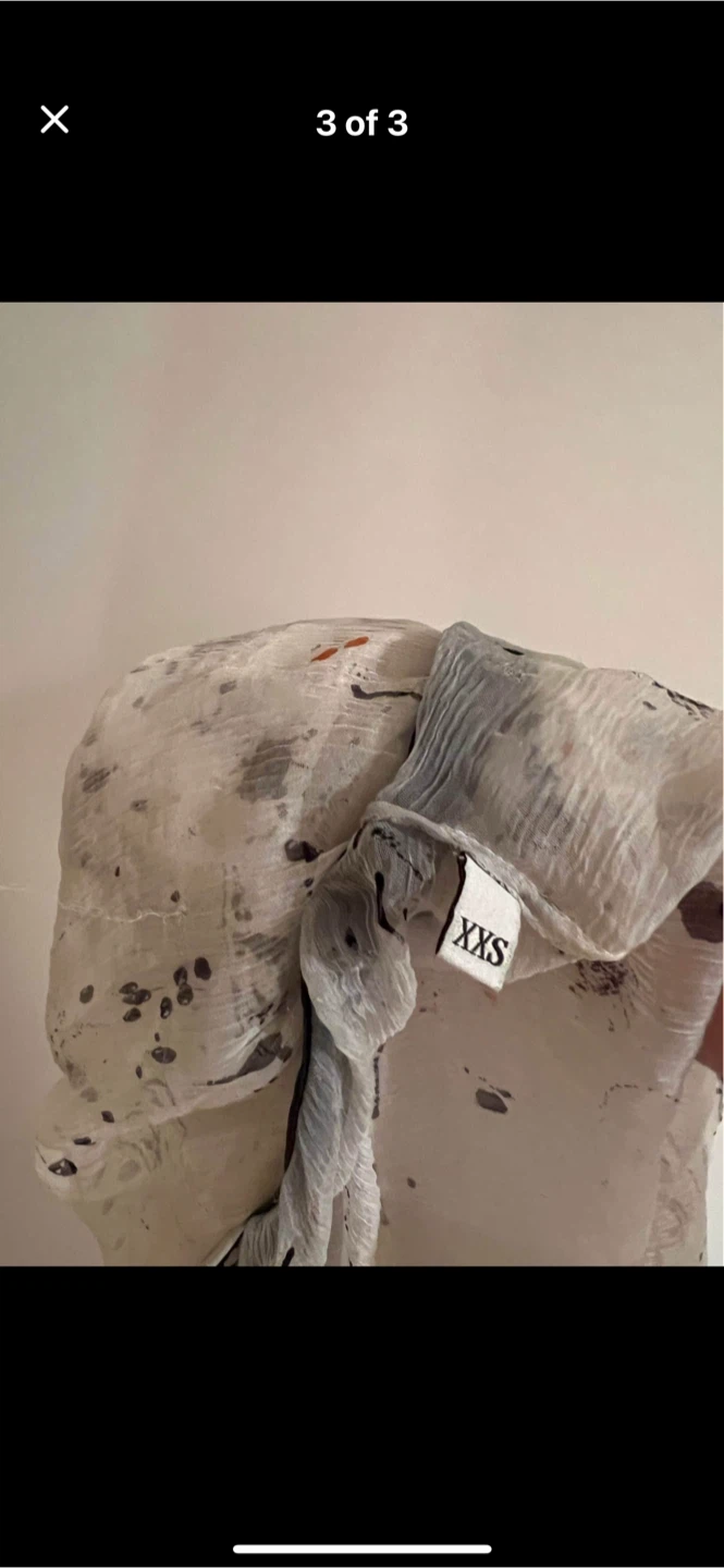 Diesel White Splatter Print Sheer Blouse XXS - photo 3