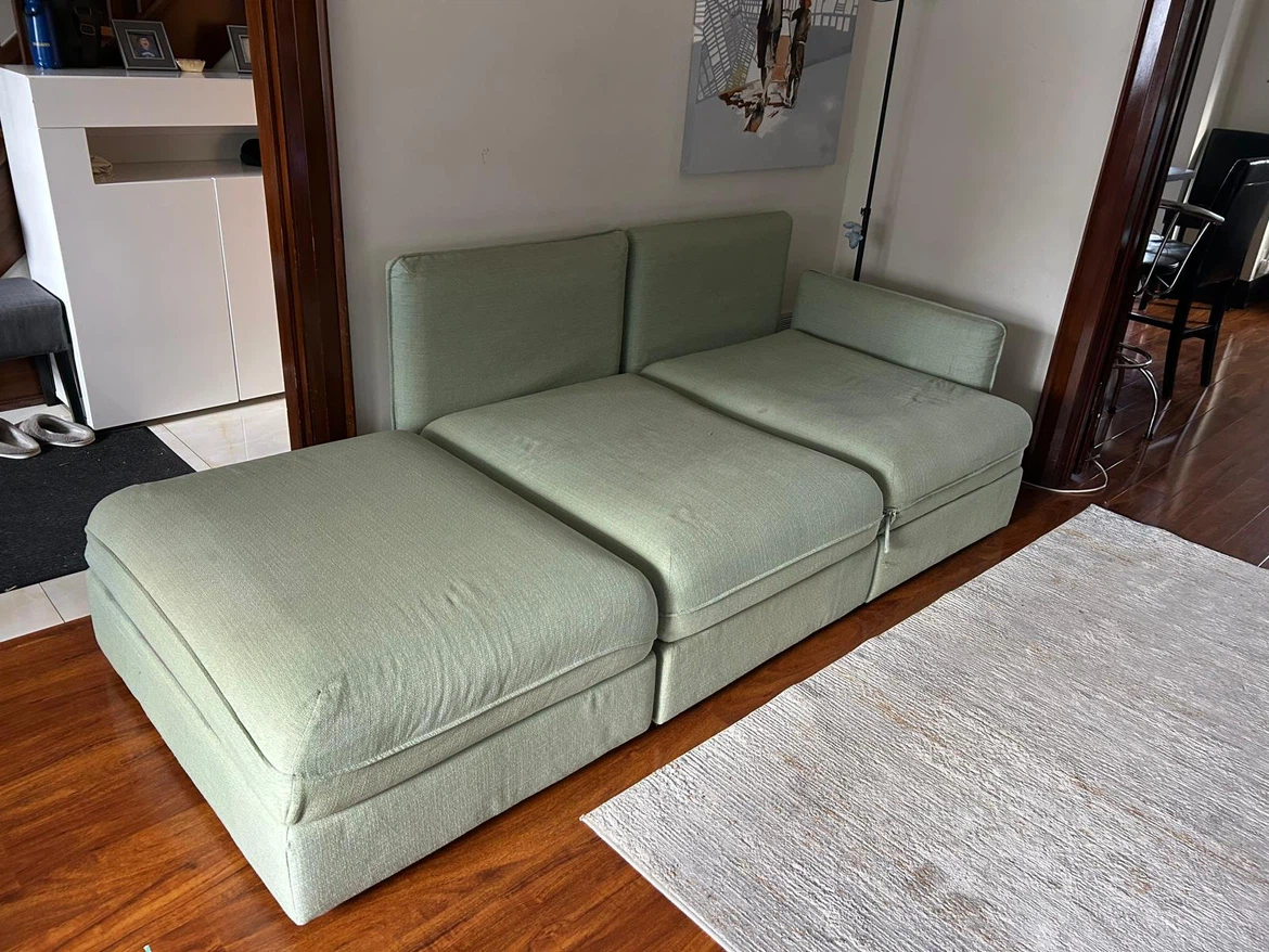Light Green Sofa Bed with Storage - photo 2