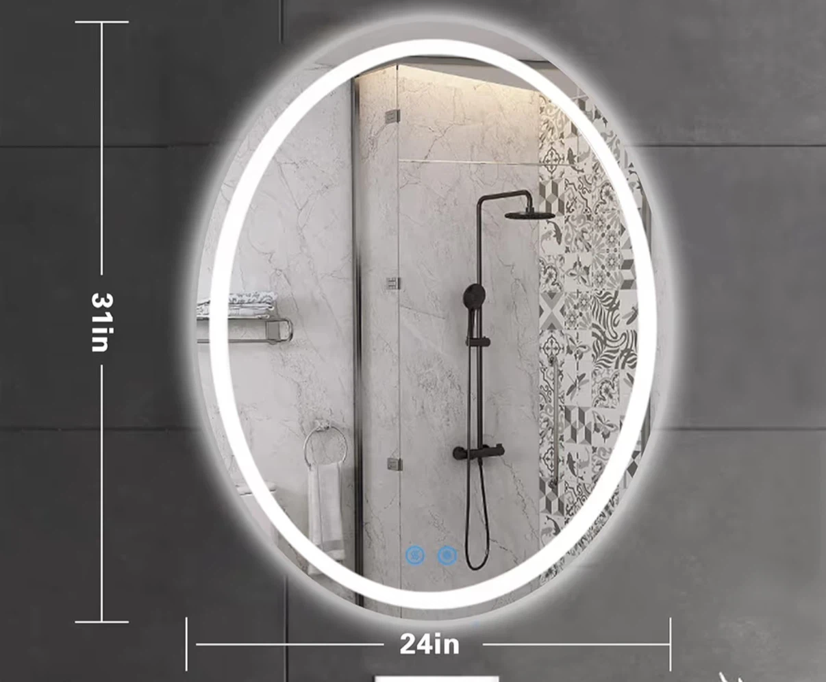 Kirhoid Oval LED Bathroom Mirror - 31.5 x 23.5 Inch