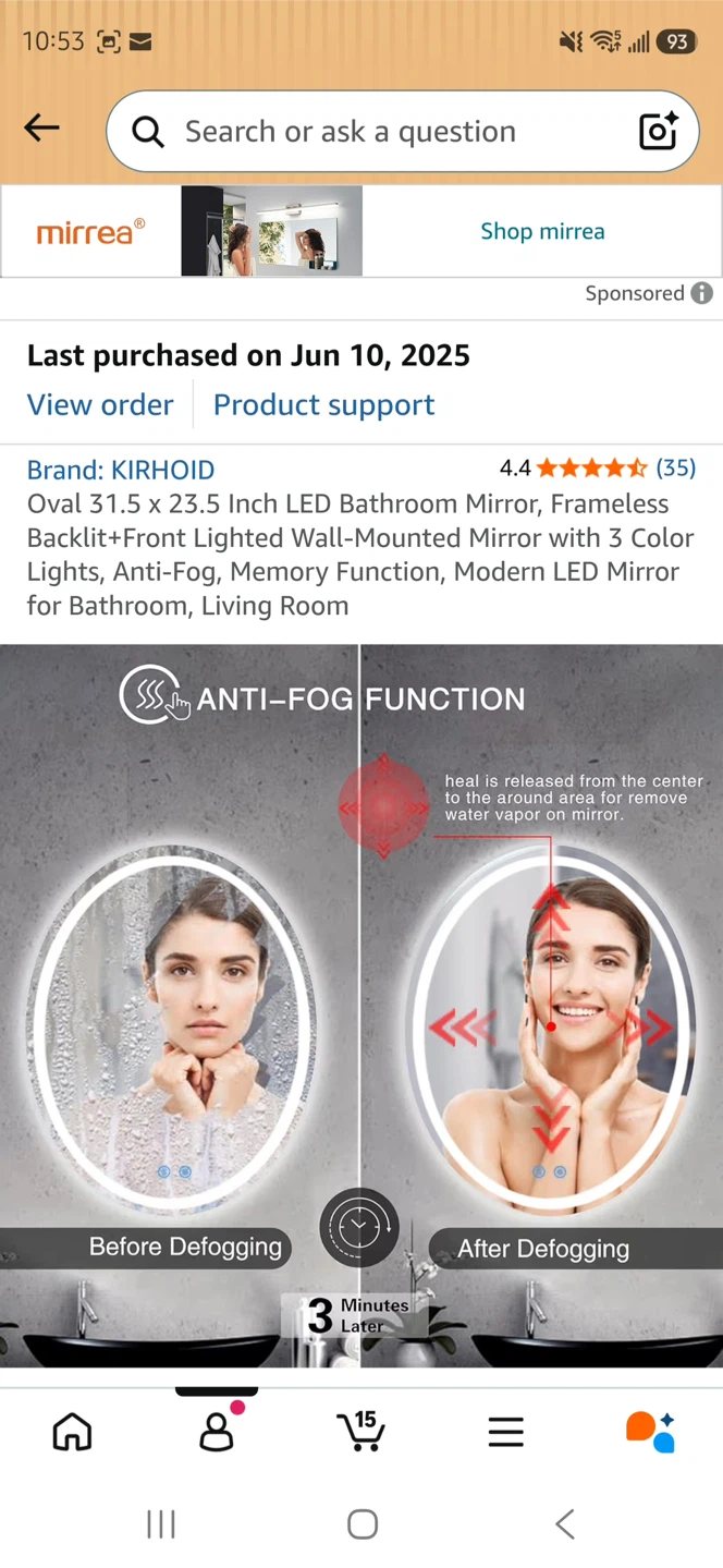 Kirhoid Oval LED Bathroom Mirror - 31.5 x 23.5 Inch - photo 5