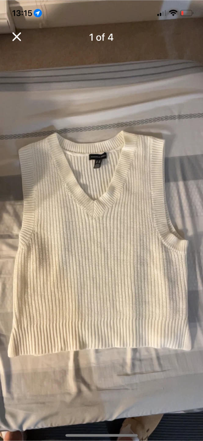 Streetwear Society V-Neck Sweater Vest - White