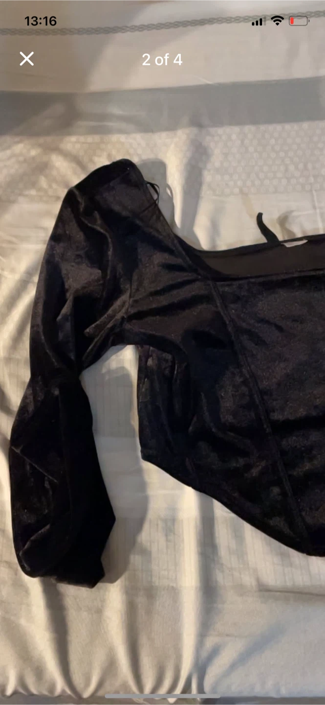 Divided H&M Black Velvet Corset Top - photo 2