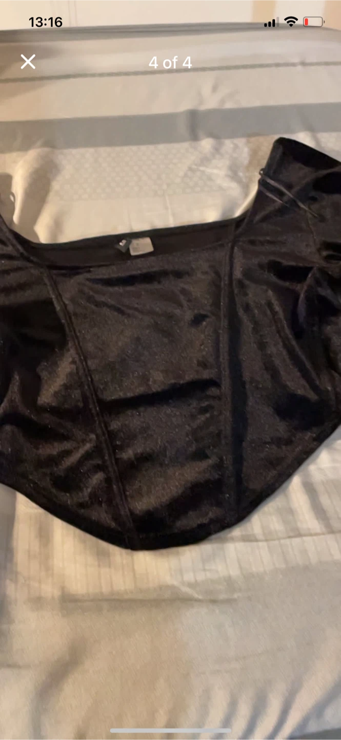 Divided H&M Black Velvet Corset Top - photo 4