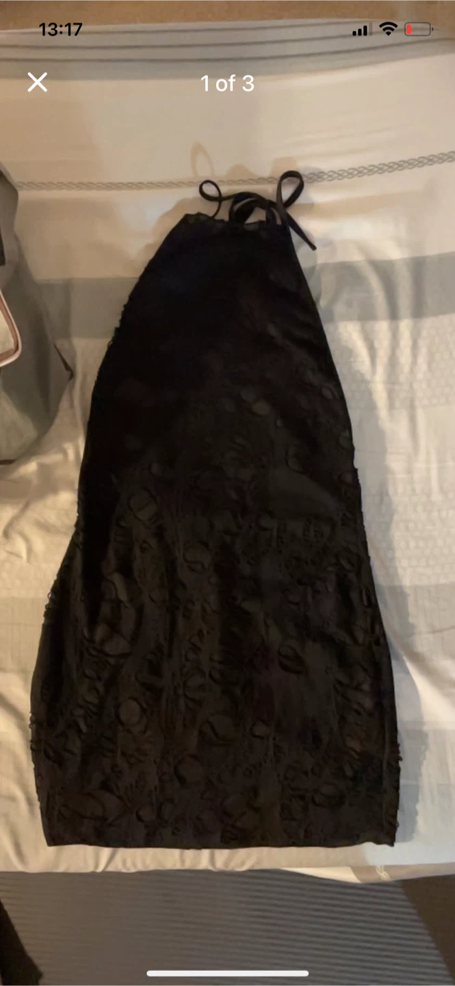 Black Halter Neck Cutout Dress