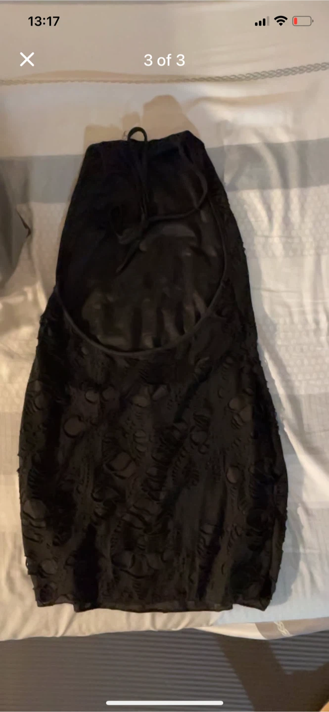 Black Halter Neck Cutout Dress - photo 3