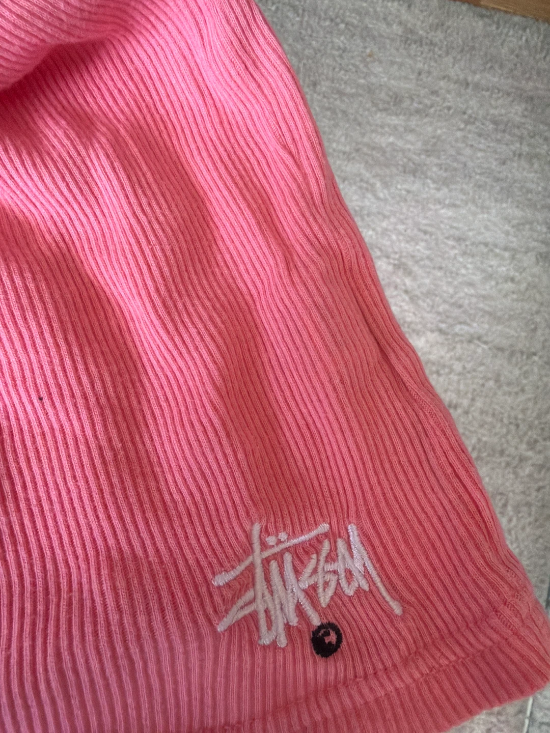 Stüssy Pink Ribbed Button-Up Cami Top Size 8 - photo 3