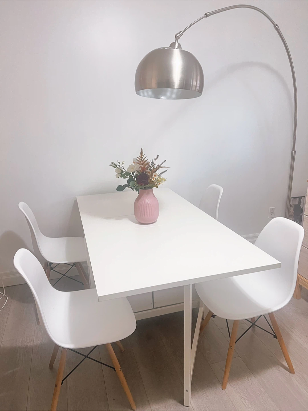 IKEA Extendable Dining Table + 4 Chairs,delivery for a fee