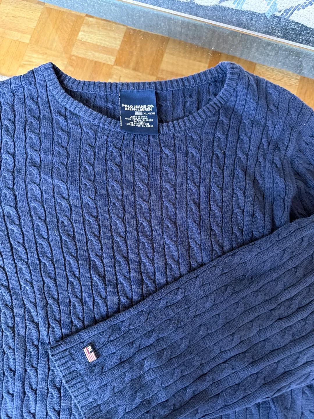 Polo Jeans Co. Ralph Lauren Navy Cable Knit Sweater - photo 2