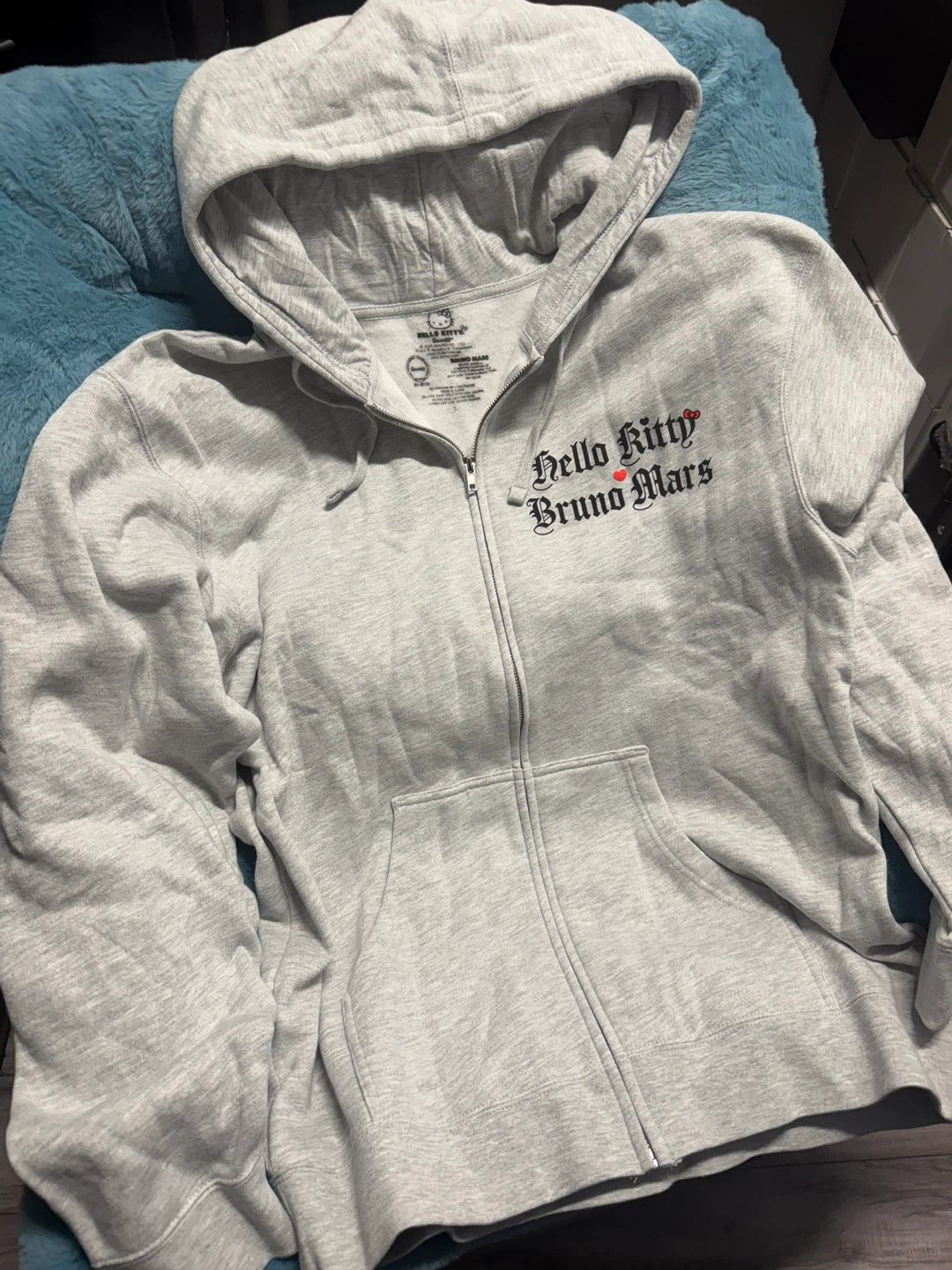 Bruno Mars x Hello Kitty Grey Zip-Up Hoodie (L) - photo 2