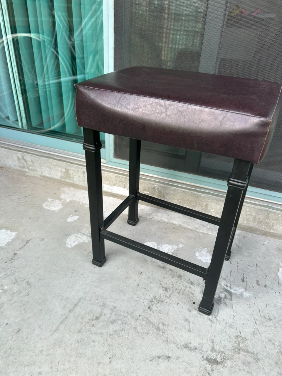 Brown Faux Leather Bar Stool - photo 2