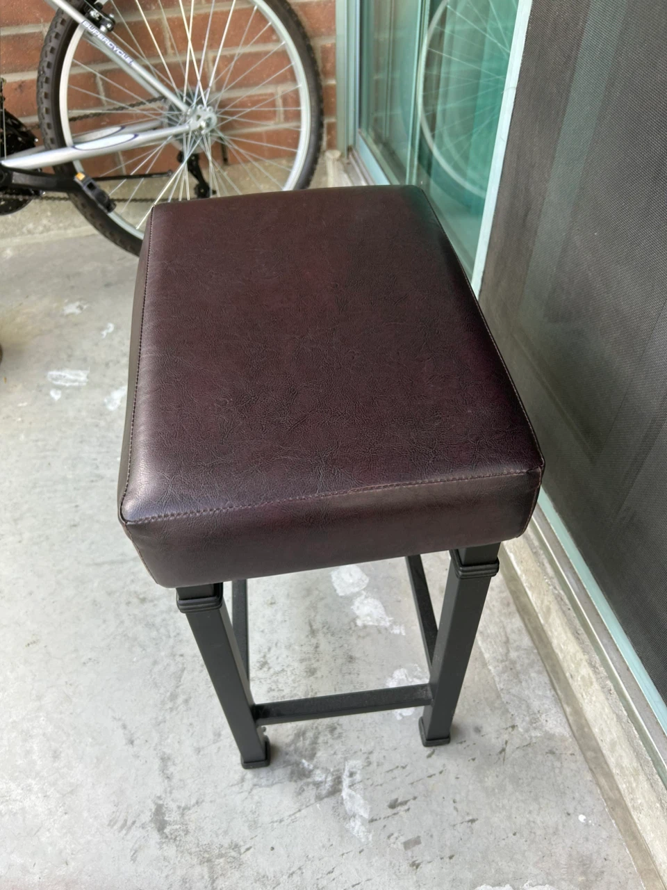 Brown Faux Leather Bar Stool - photo 3