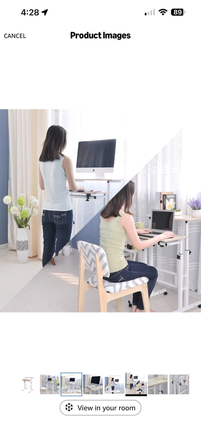 Mobile-Height Adjustable 2 tier standing desk - photo 2