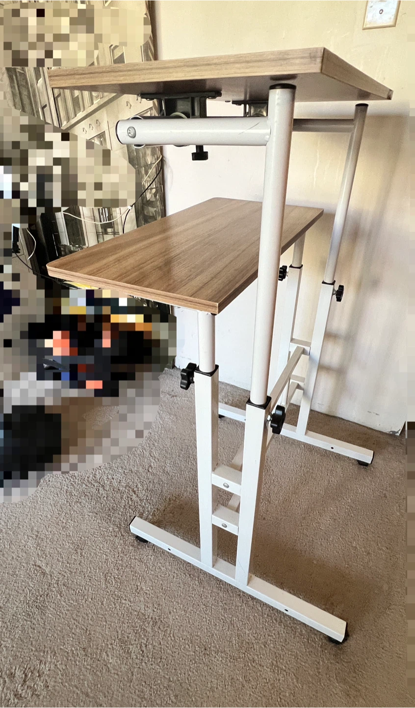 Mobile-Height Adjustable 2 tier standing desk - photo 3