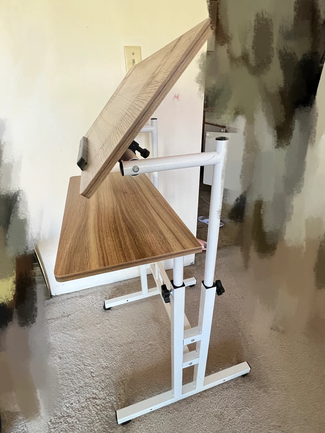 Mobile-Height Adjustable 2 tier standing desk - photo 4