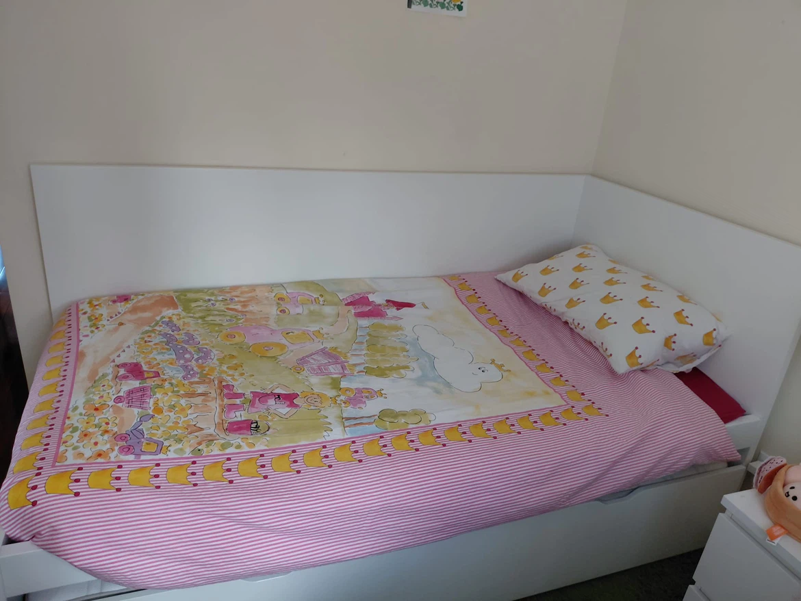 White Twin Bed Frame with Trundle - photo 2