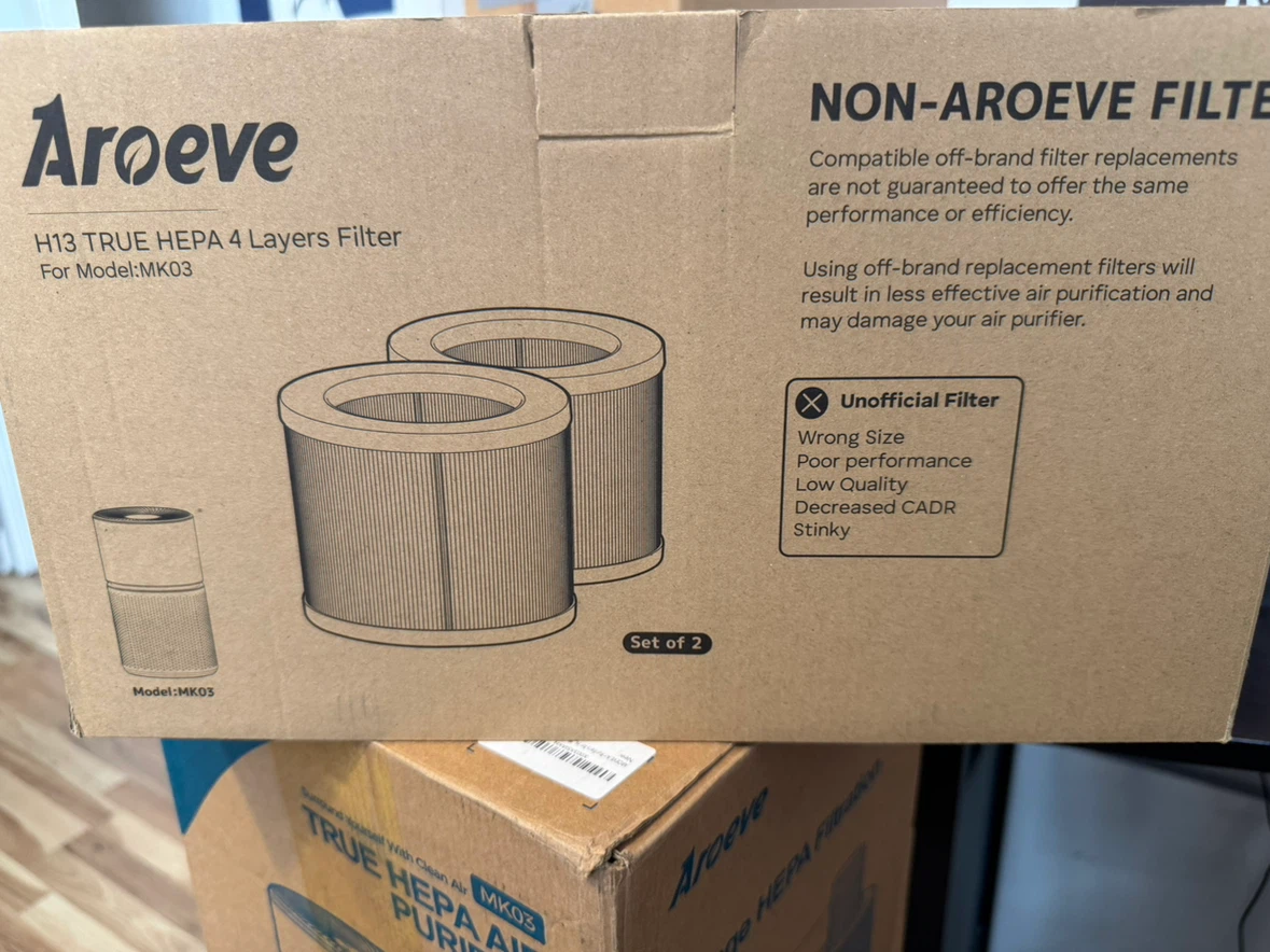 Aroeve H13 True HEPA 4 Layers Filter for Model MK03 - Set of 2