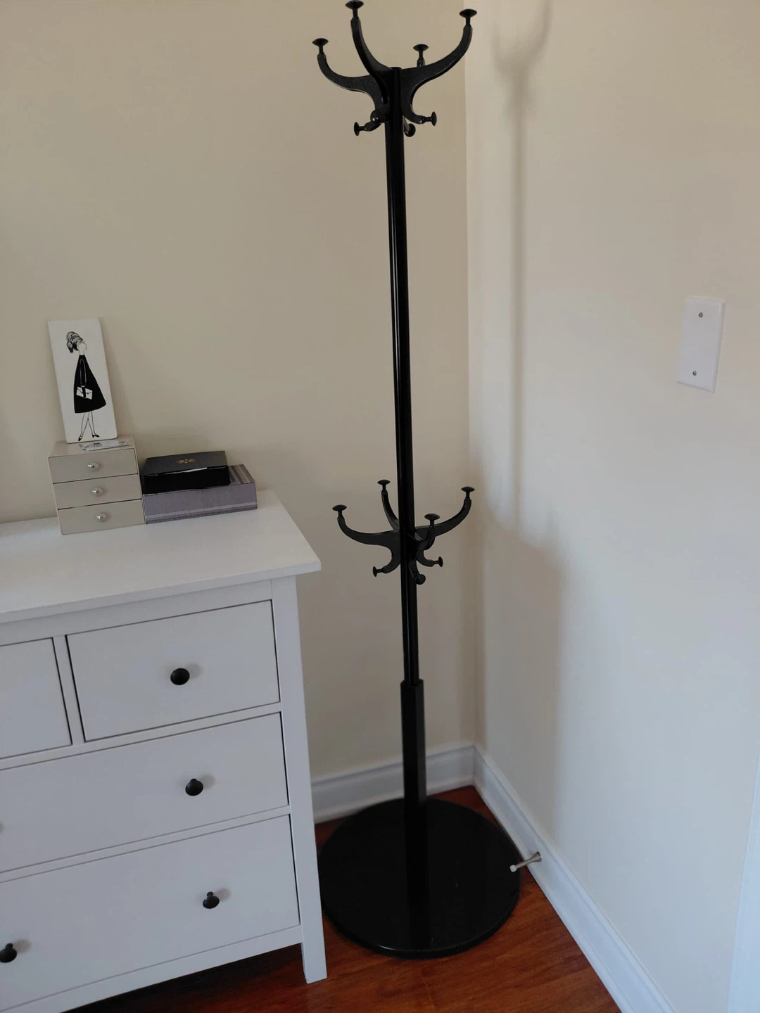 Black Metal Coat Rack Stand - photo 2