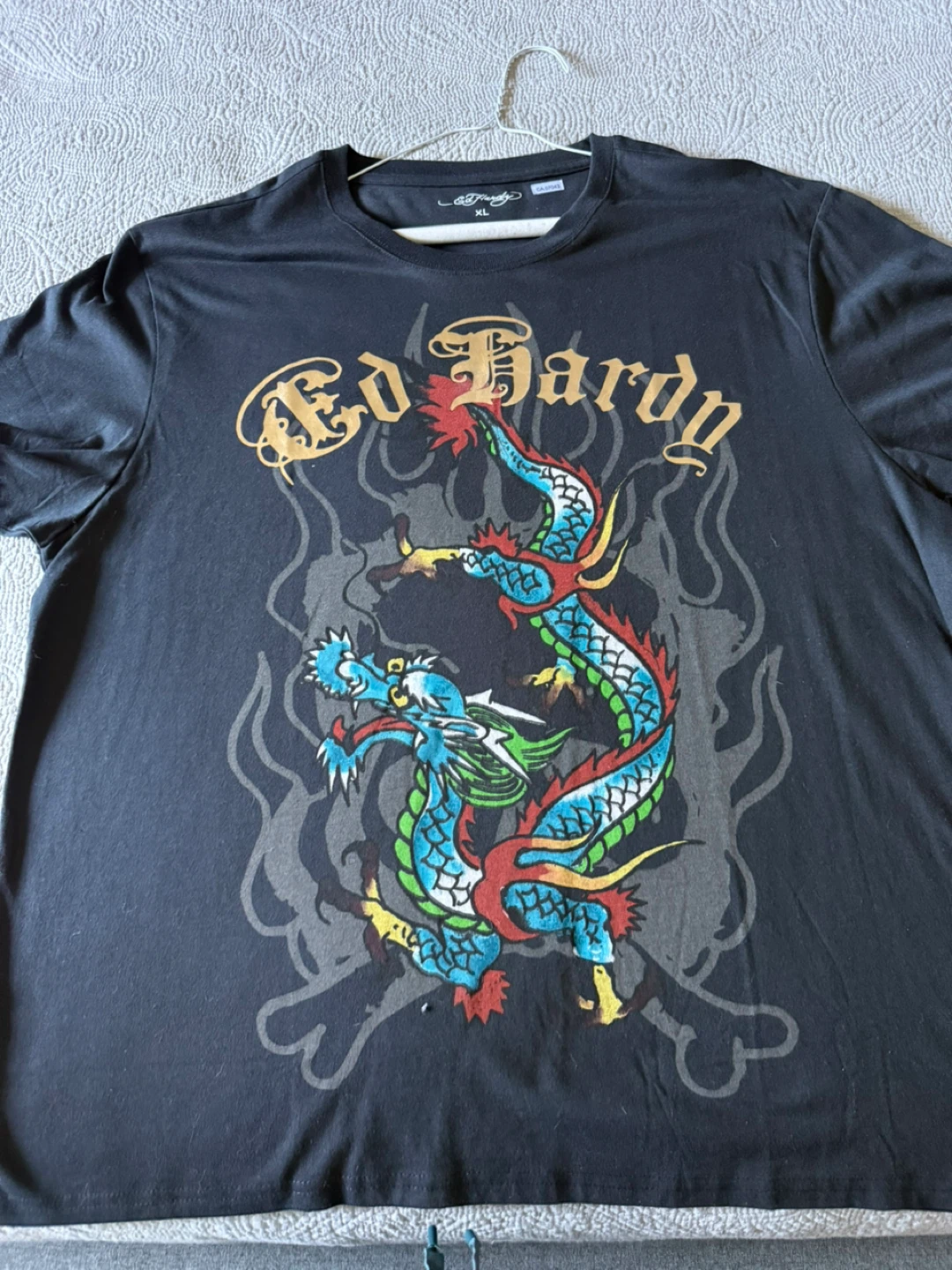 Ed Hardy Black T-Shirt with Dragon Design
