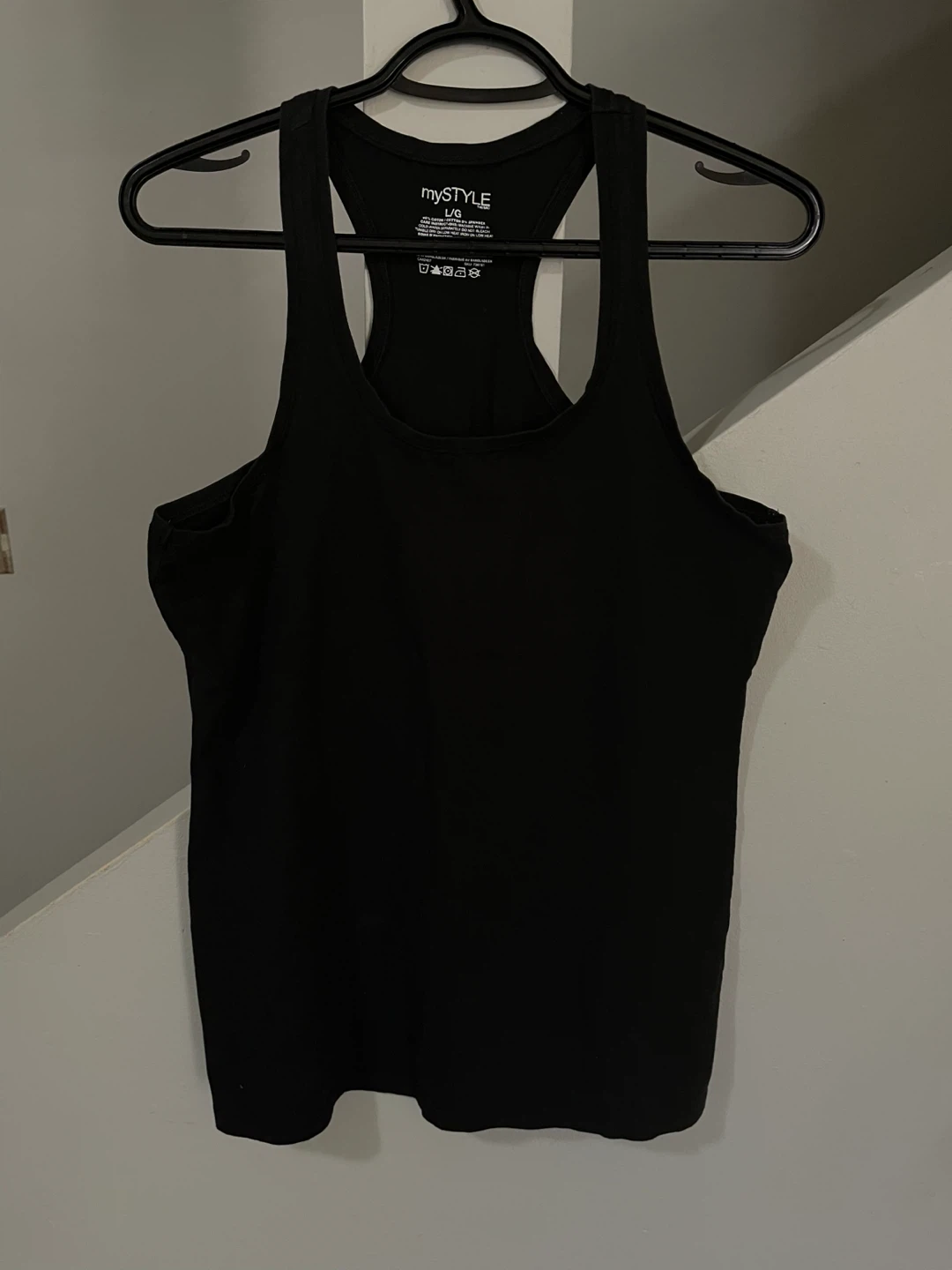Black Racerback Tank Top - Size L