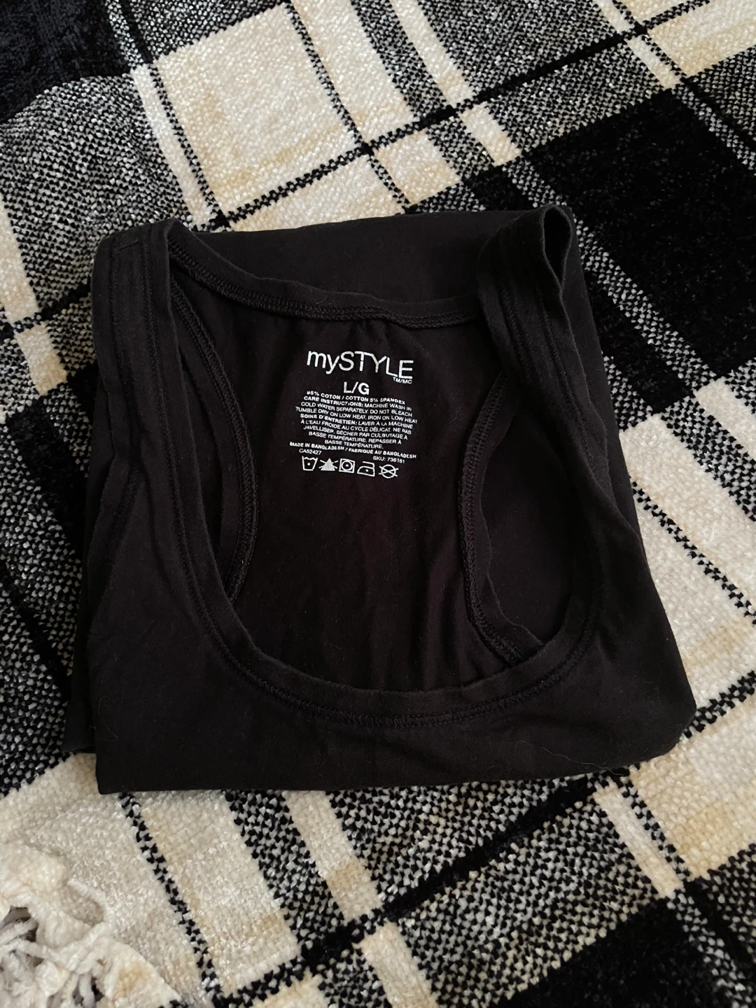 Black Racerback Tank Top - Size L - photo 4