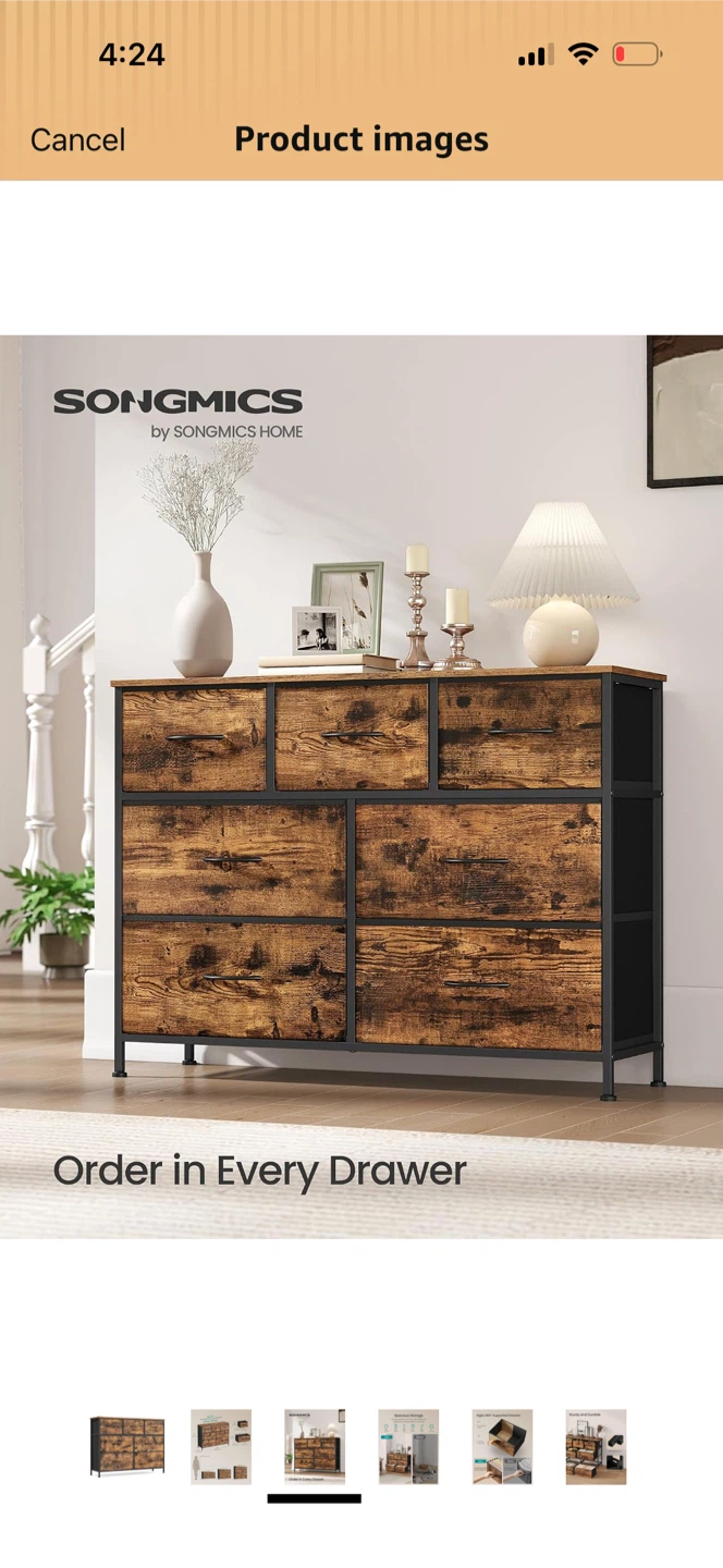 SONGMICS Dresser with 7 Drawers