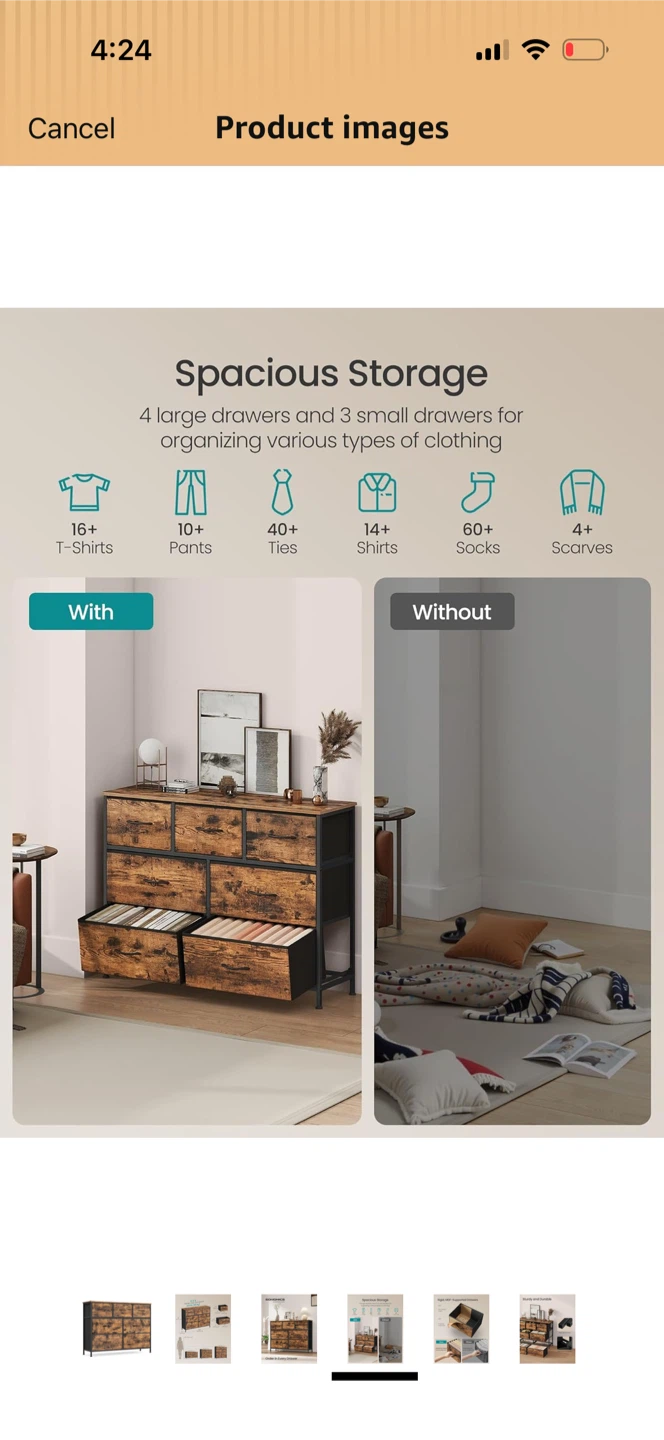 SONGMICS Dresser with 7 Drawers - photo 4