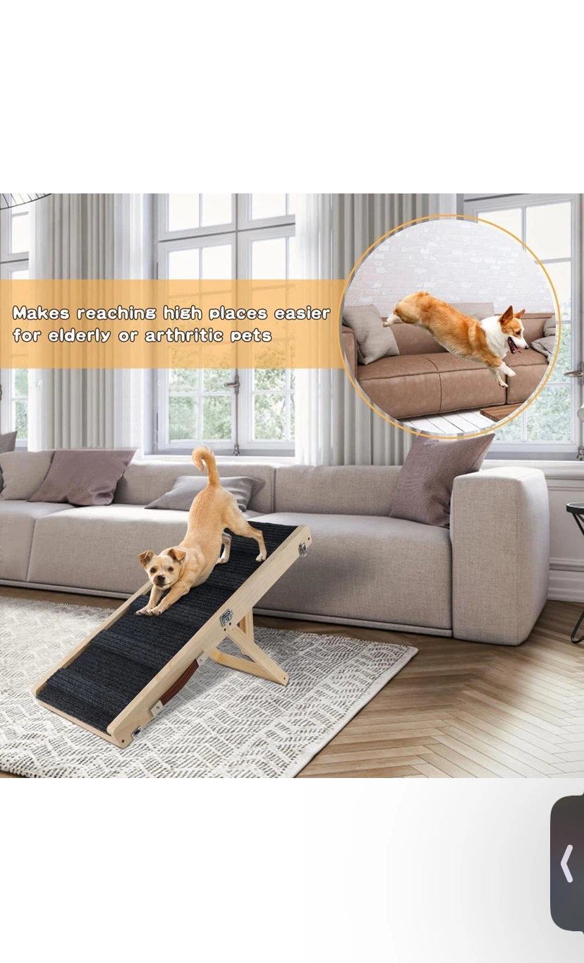 Adjustable Wooden Pet Ramp with Non-Slip Mat - photo 4
