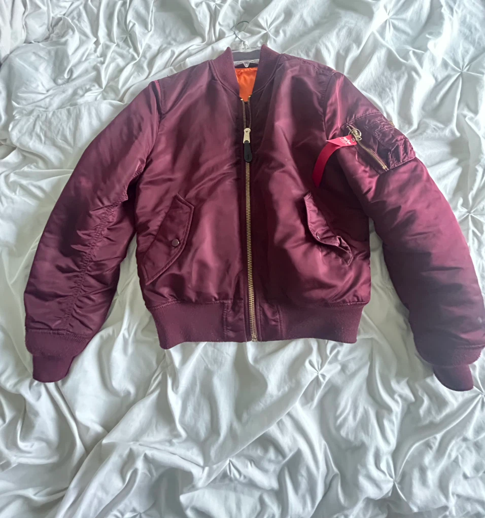 $120 or BO Red w Reverse Orange Side Alpha Industries Bomber - photo 2