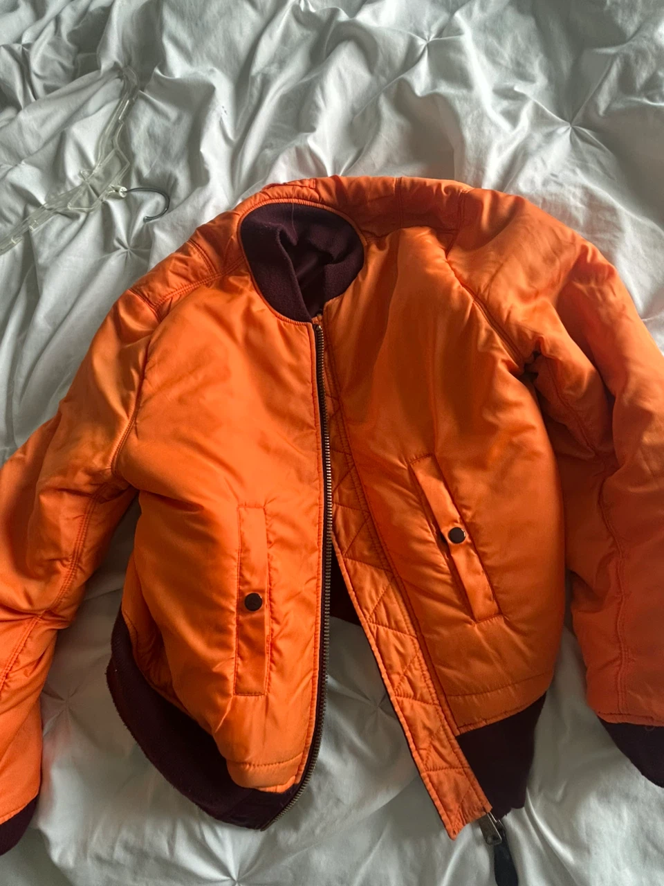 $120 or BO Red w Reverse Orange Side Alpha Industries Bomber - photo 4