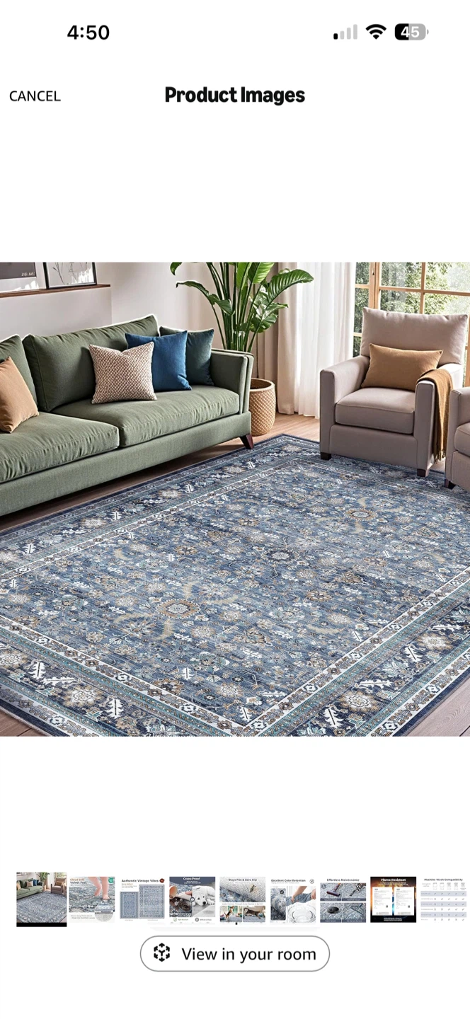 Blue Area Rug 6' x 9' - photo 2