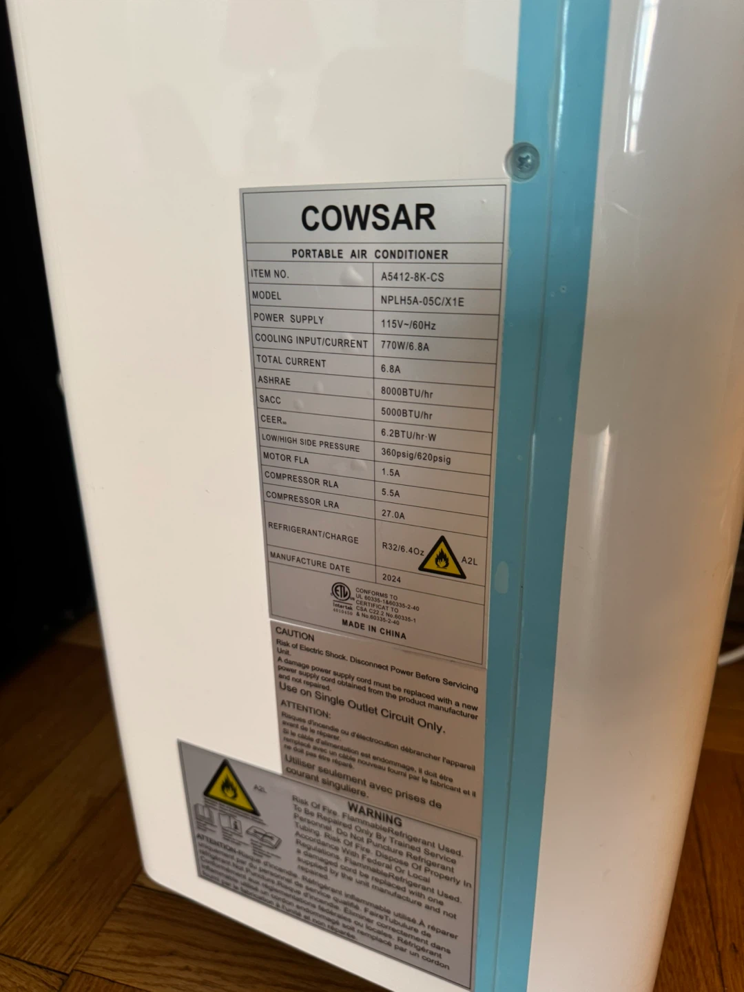 COWSAR Portable Air Conditioner - photo 2