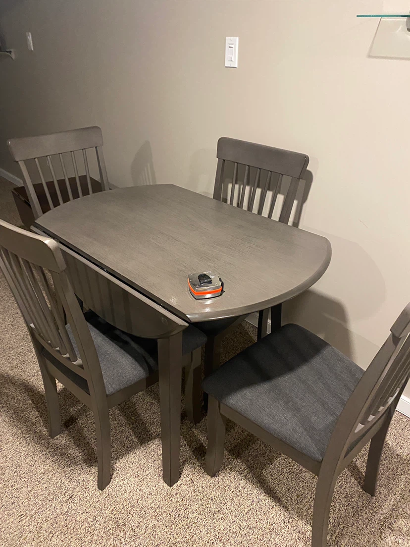 Grey Dining Set with 4 Chairs
