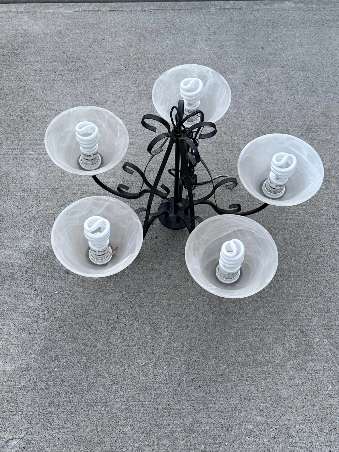 5-Light Chandelier with Frosted Glass Shades