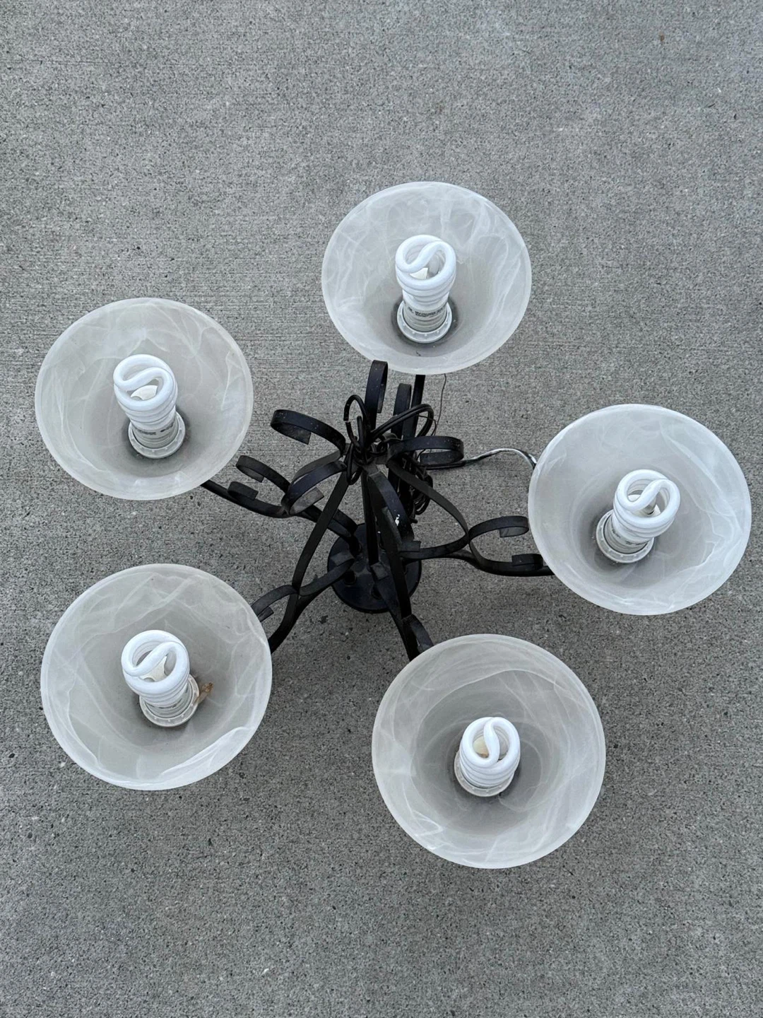 5-Light Chandelier with Frosted Glass Shades - photo 2